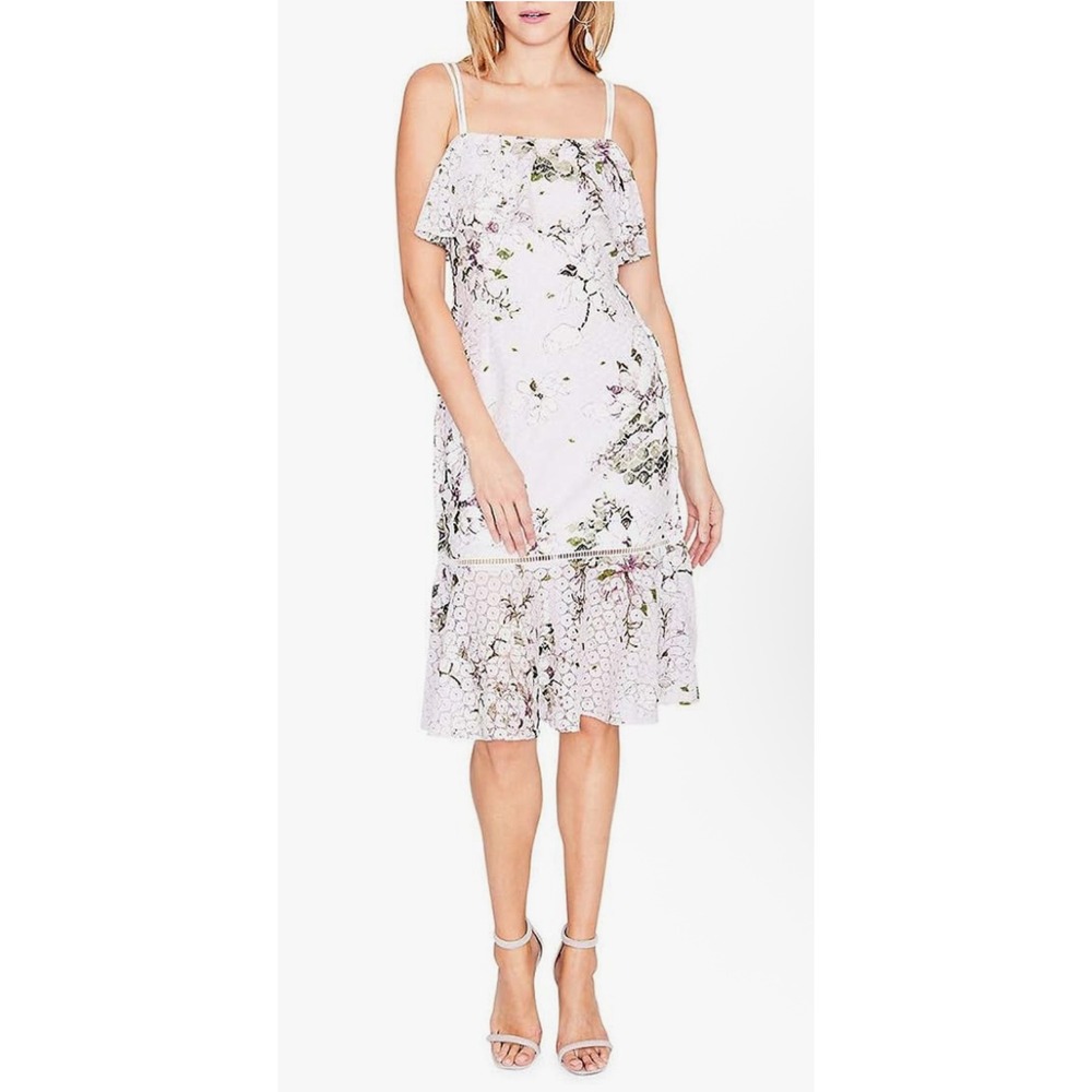 Rachel Roy Floral Lace Dress Women's Size 10 Sleeveless Midi